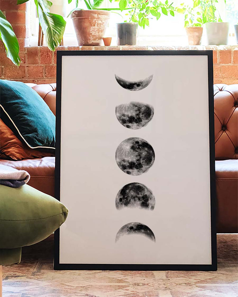 Mondphasen Minimal Poster – Moon Phases Minimal
