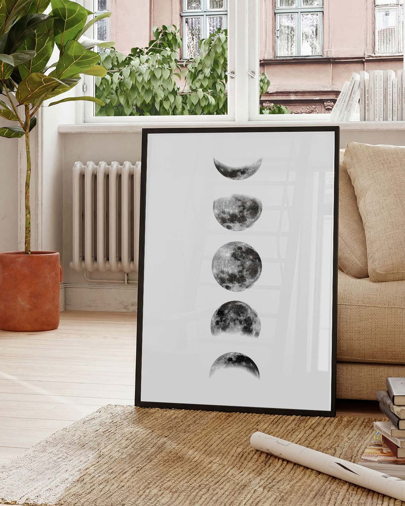 Mondphasen Minimal Poster – Moon Phases Minimal