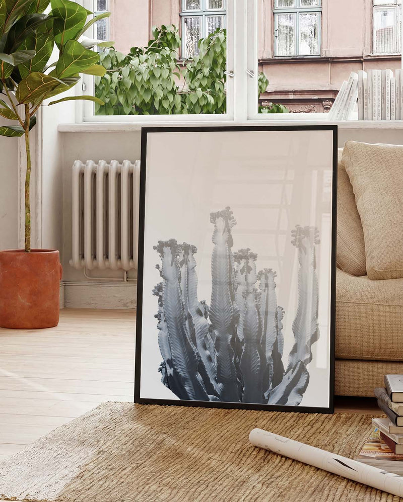Gedämpftes Blau Kaktus Poster – Muted Blue Cactus