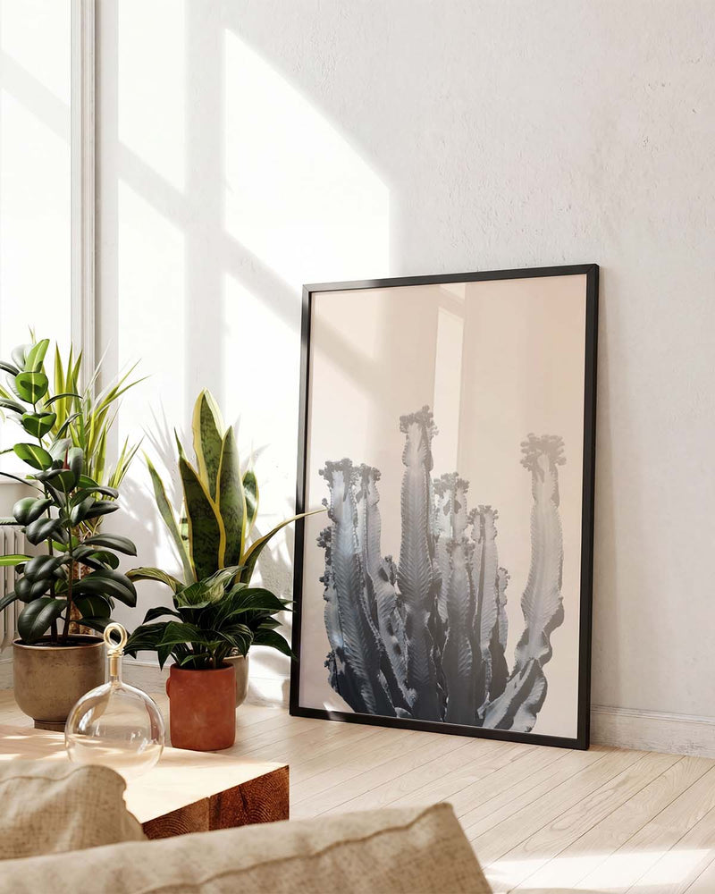 Gedämpftes Blau Kaktus Poster – Muted Blue Cactus