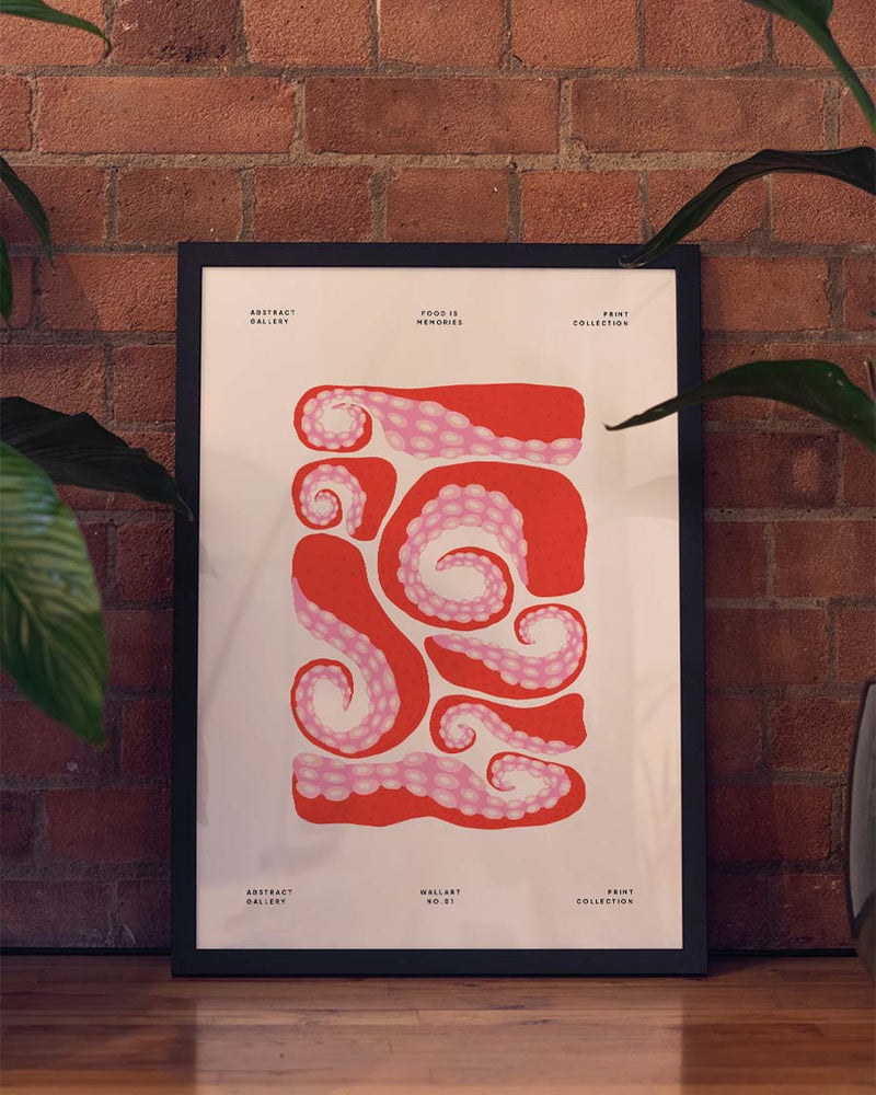 Maritimes Tierkunst Poster – Octopus Illustration