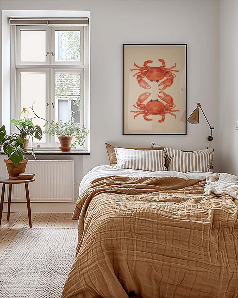 Maritime Illustration Poster – Red Crab Illustration