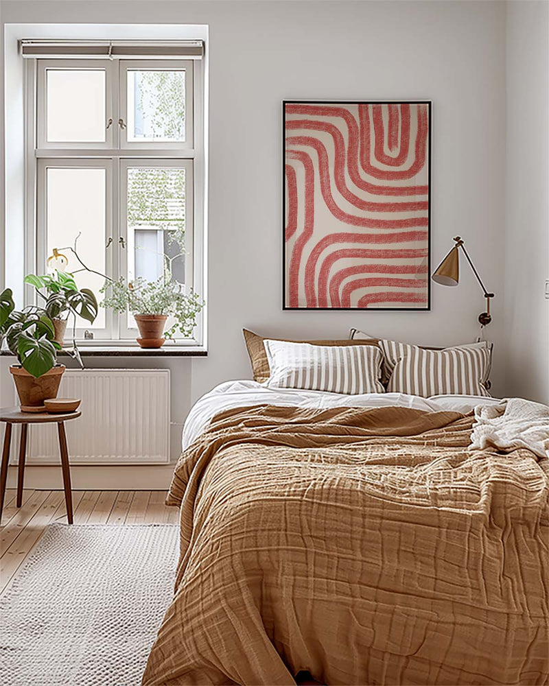 Rotes Muster Wellen Poster – Red Pattern Waves