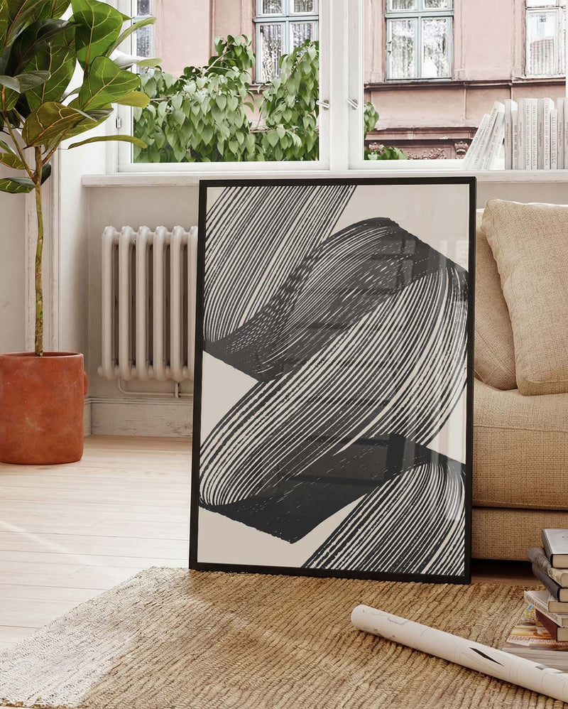 Samtiges Linien Poster – Samtige Pinselkurve
