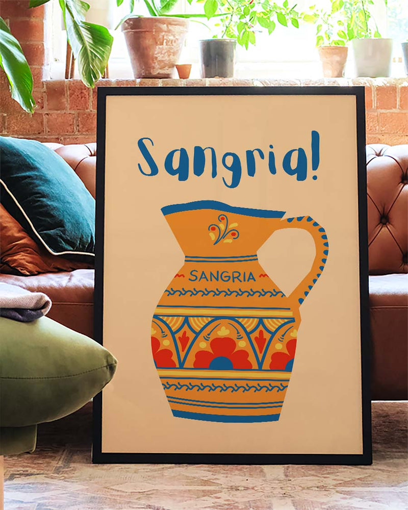 Mediterranes Getränk Poster – Sangria Jug