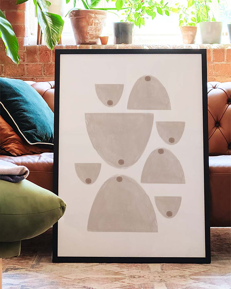 Minimalistisches Keramik Poster – Soft Clay Shapes