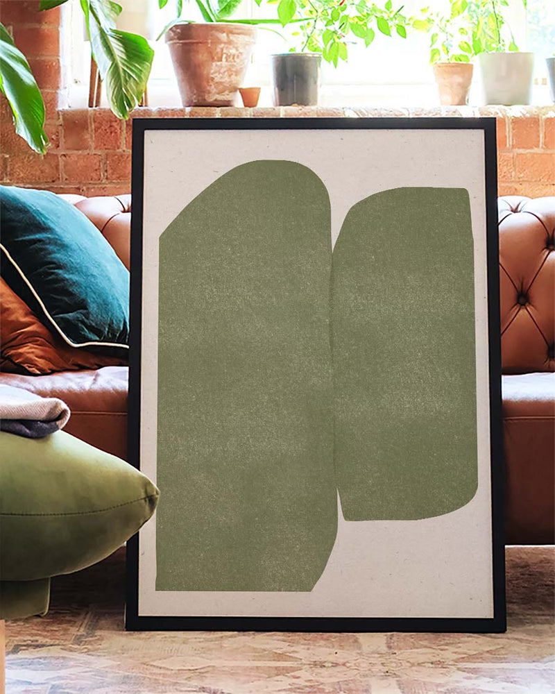 Soft Green Abstract Forms Poster – Sanfte Grüne Formen