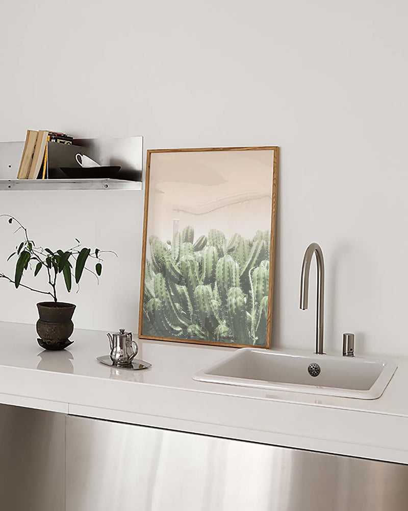 Grünes Kaktus Poster – Soft Green Cactus Field