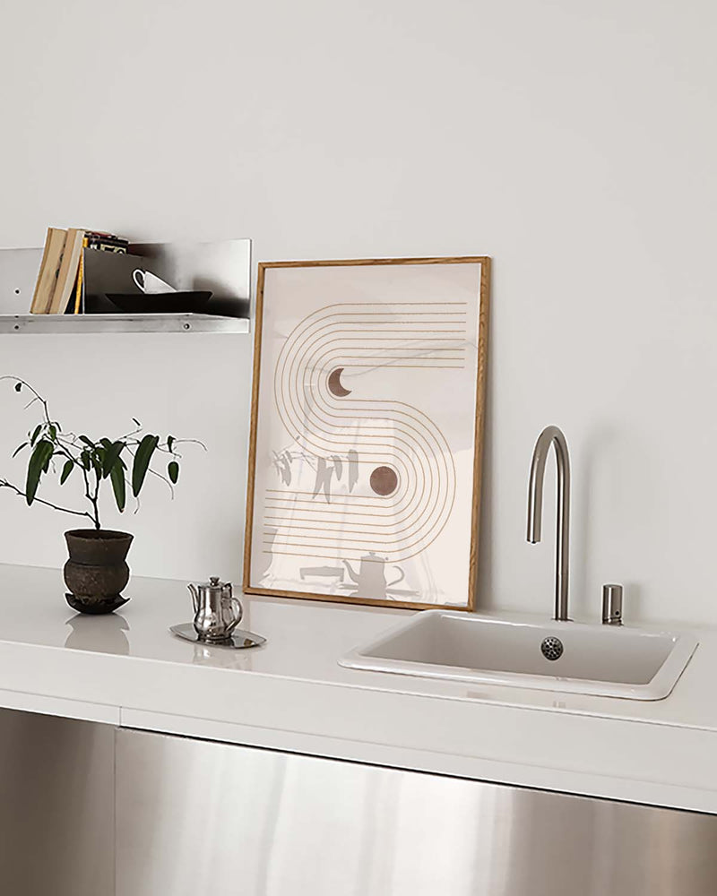 Minimalistisches Linien Poster – Soft Line Rhythm