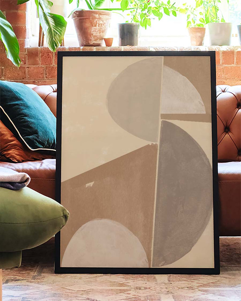 Soft Neutral Geometry Poster – Neutrale Geometrische Komposition