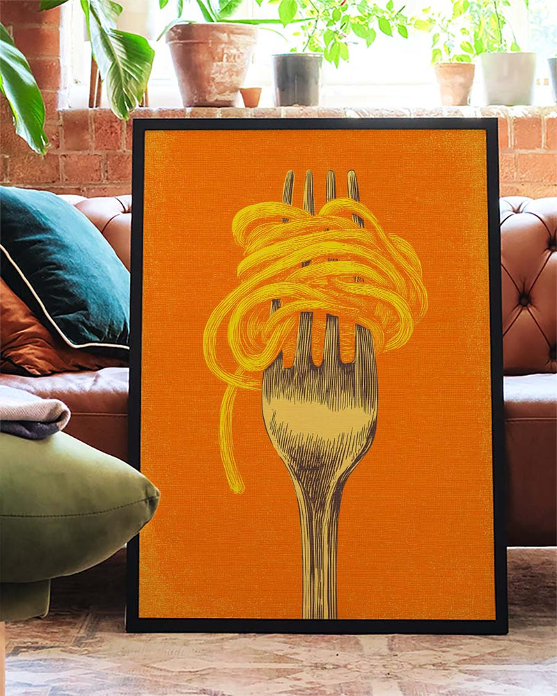 Pasta Illustration Poster – Spaghetti Fork