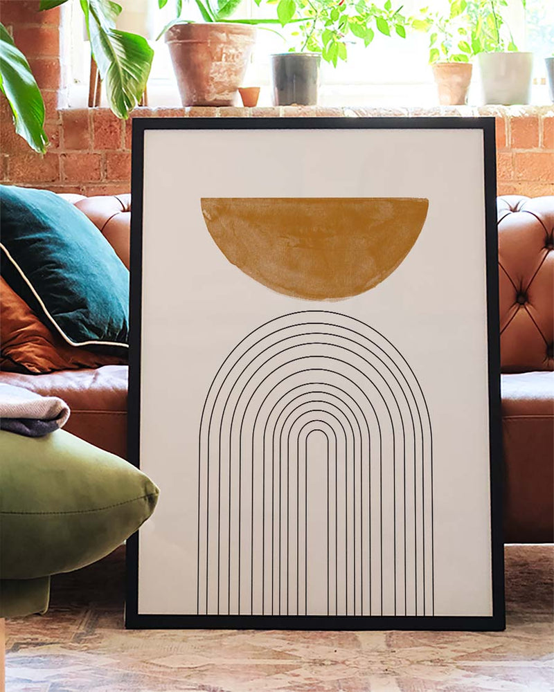 Minimal Bogen Linien Poster – Sunrise Arch Lines