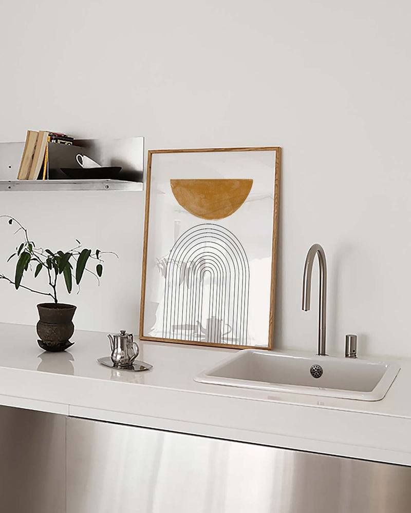 Minimal Bogen Linien Poster – Sunrise Arch Lines