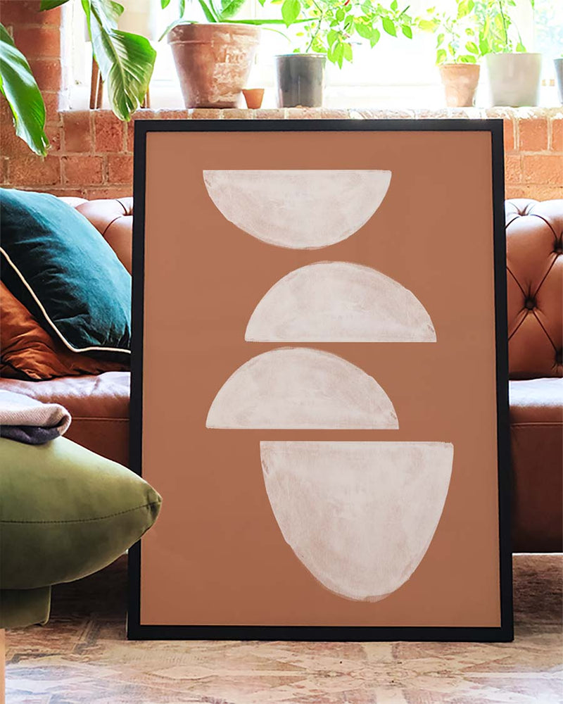 Terracotta Mond Poster modern – Terracotta Half Moon Stack