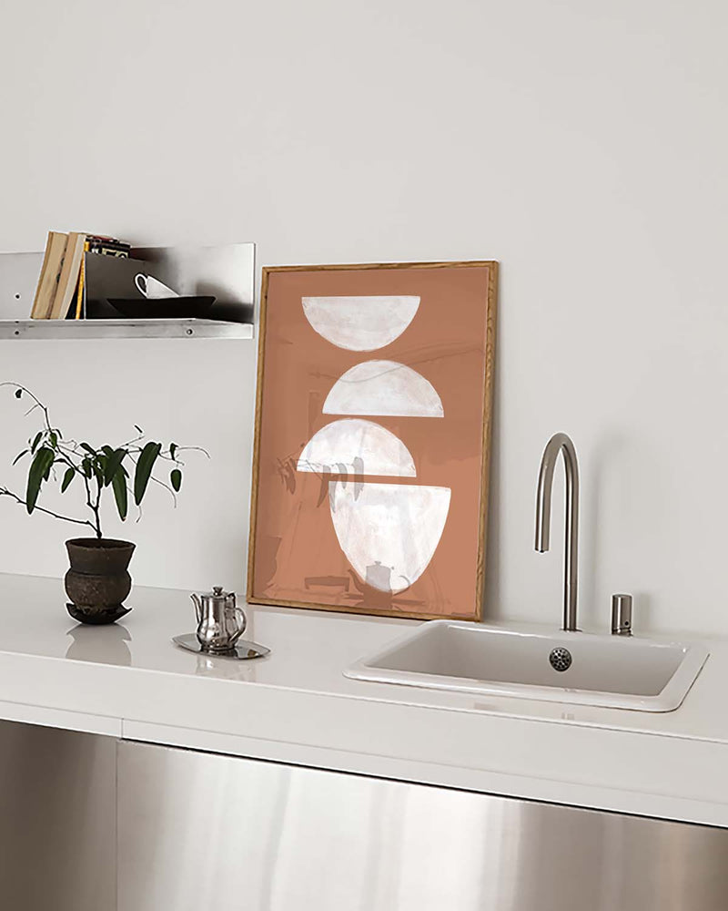 Terracotta Mond Poster modern – Terracotta Half Moon Stack
