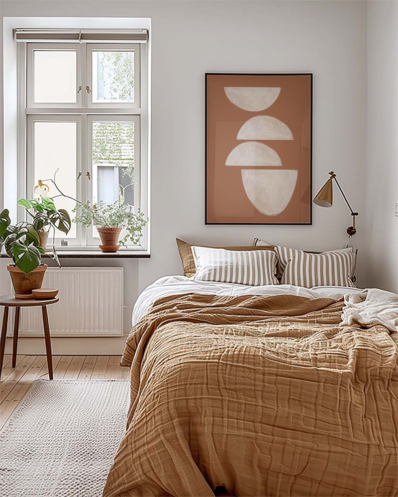 Terracotta Mond Poster modern – Terracotta Half Moon Stack