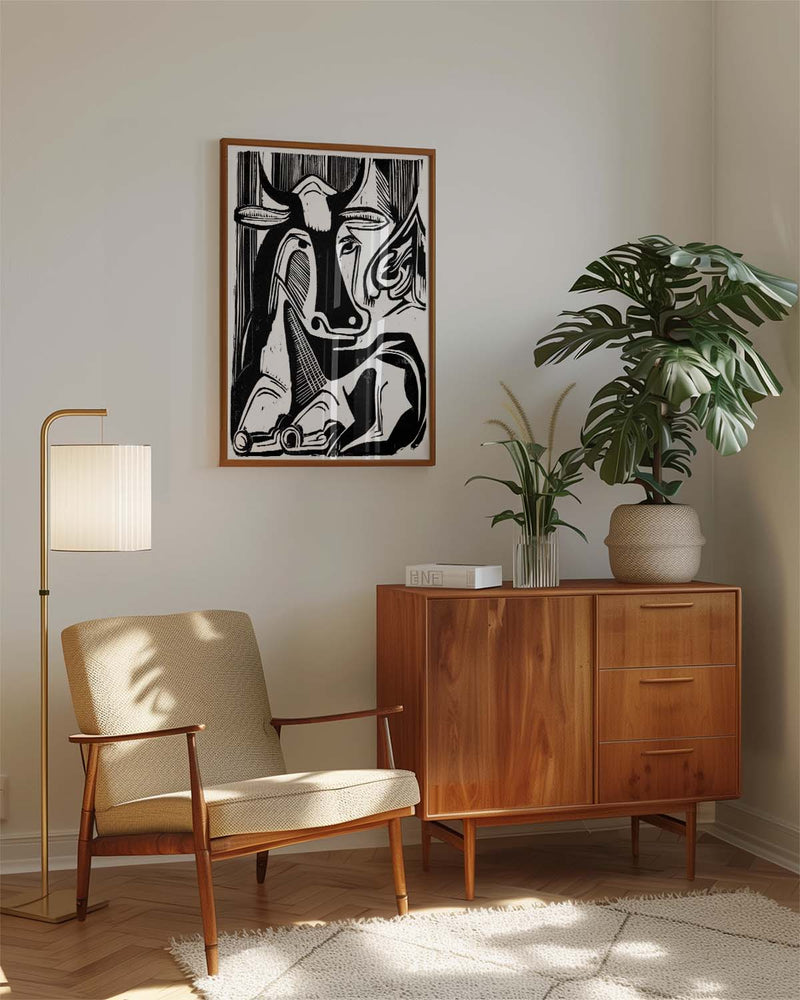 Abstraktes Schwarz Weiß Kunstposter – Abstract Duality