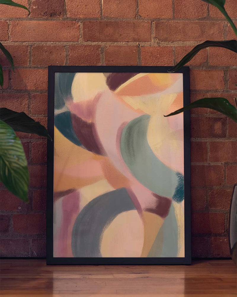 Modernes Abstrakt Poster mit Farbe – Abstract Flow