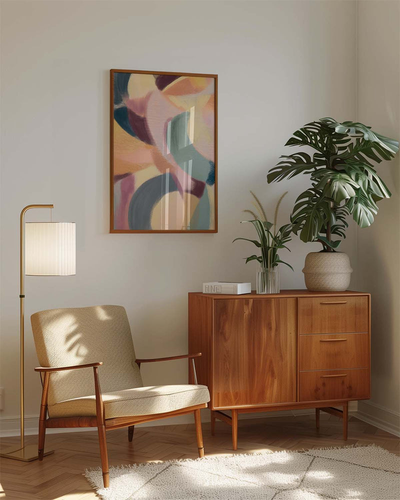 Modernes Abstrakt Poster mit Farbe – Abstract Flow