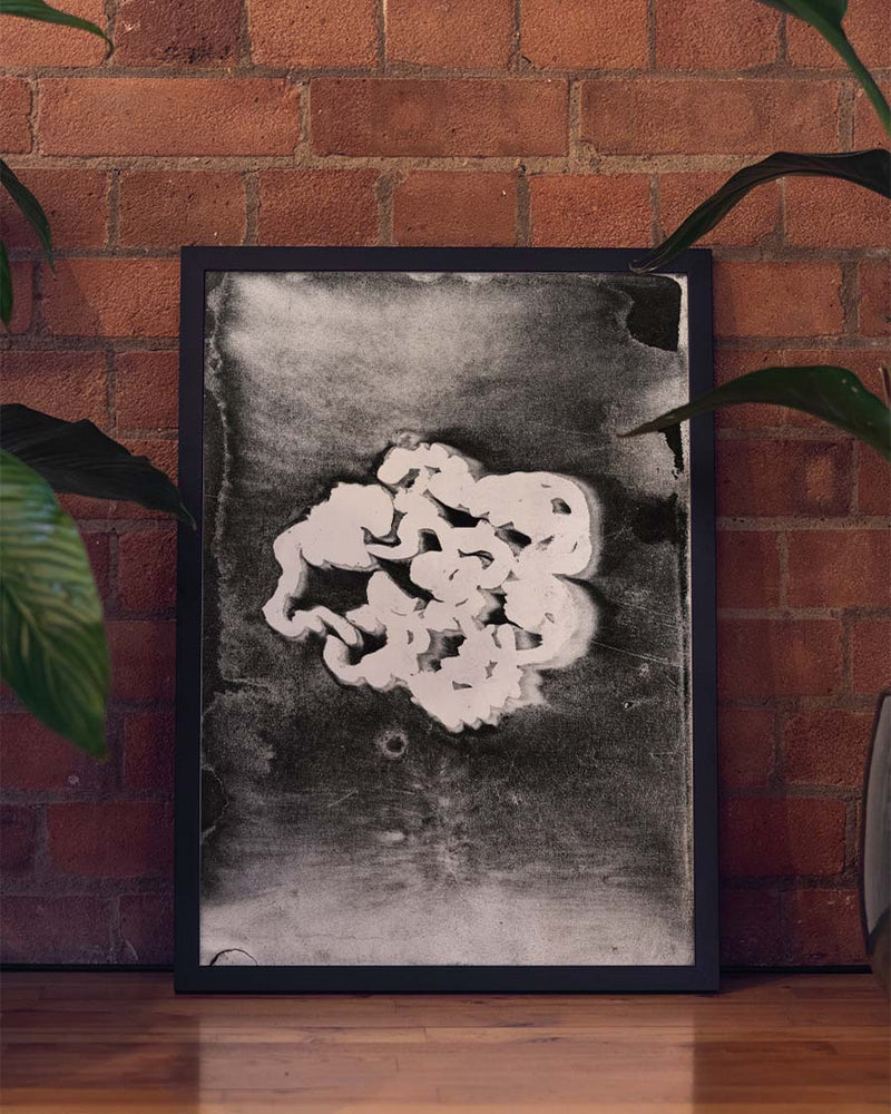 Künstlerisches Schwarz Weiß Blumenposter – Dark Flower