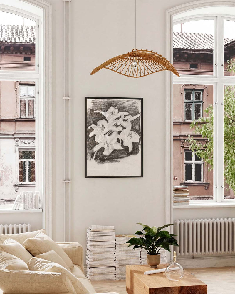 Kontrastreiches Blumenposter Schwarz Weiß – Floral Contrast