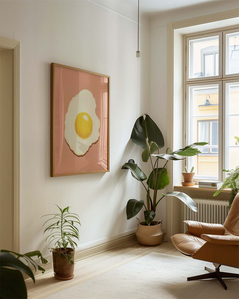 Minimalistisches Ei Poster modern – Fried Egg