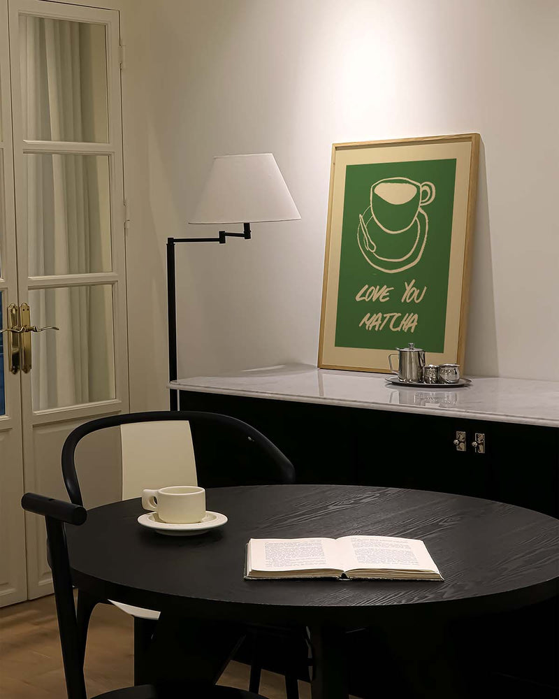 Minimalistisches Matcha Poster – Green Break