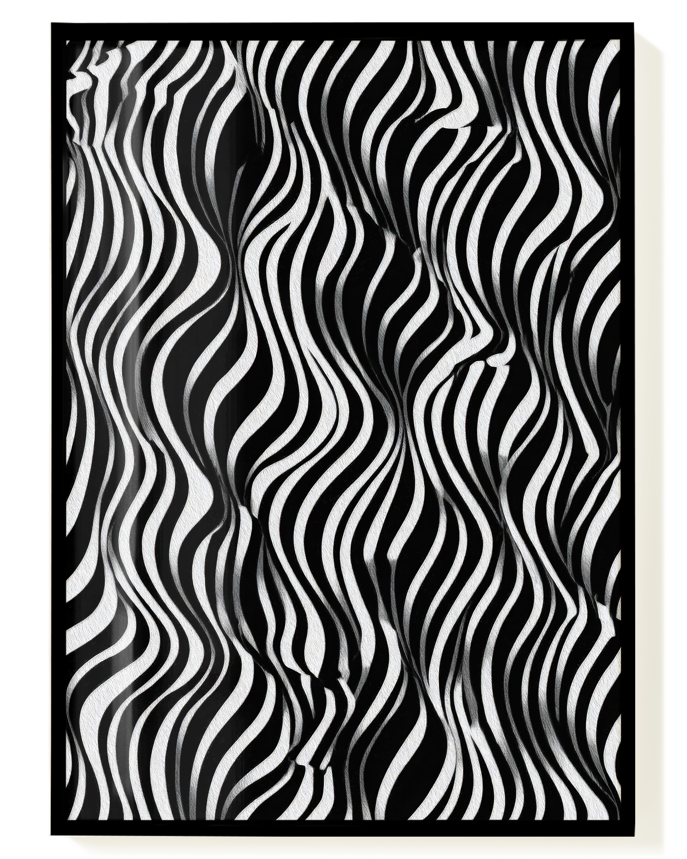 Abstraktes Schwarz Weiß Muster Poster – Minimal Wave