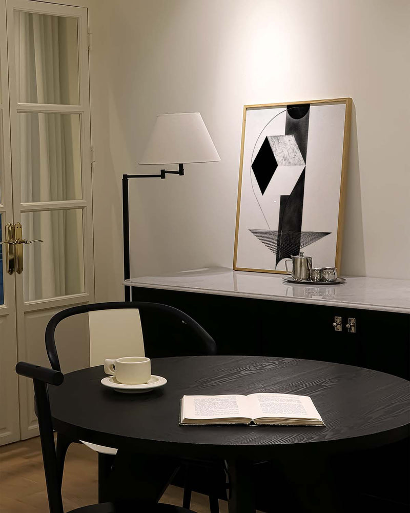 Geometrisches Schwarz Weiß Poster modern – Mono Axis