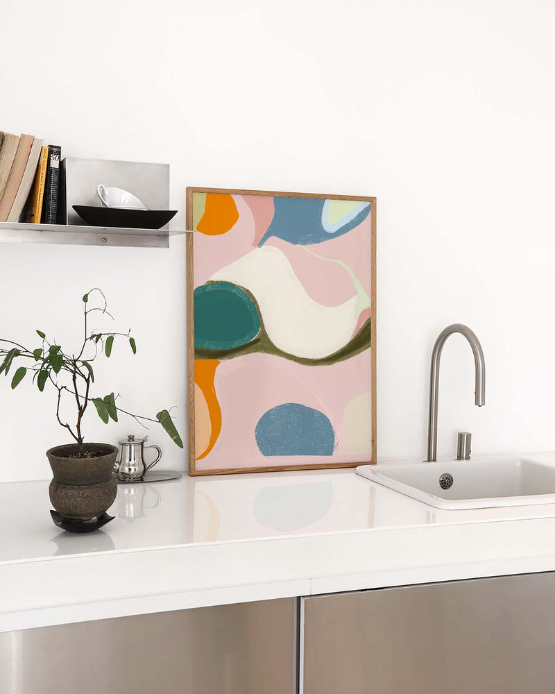 Abstraktes Farb Poster modern – Soft Shapes