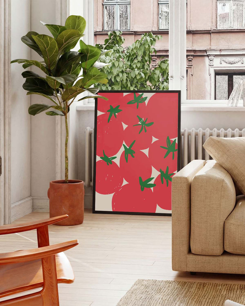 Erdbeer Muster Poster modern – Strawberry Pattern