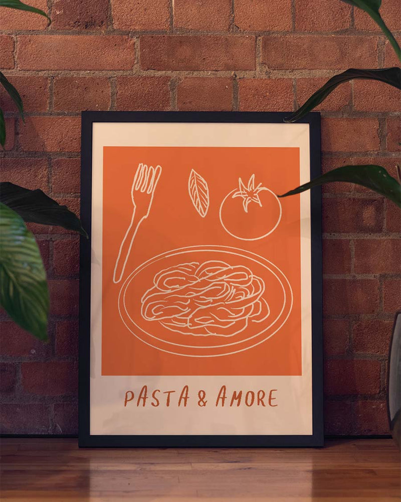 Pasta Poster minimalistisch – Warm Notes