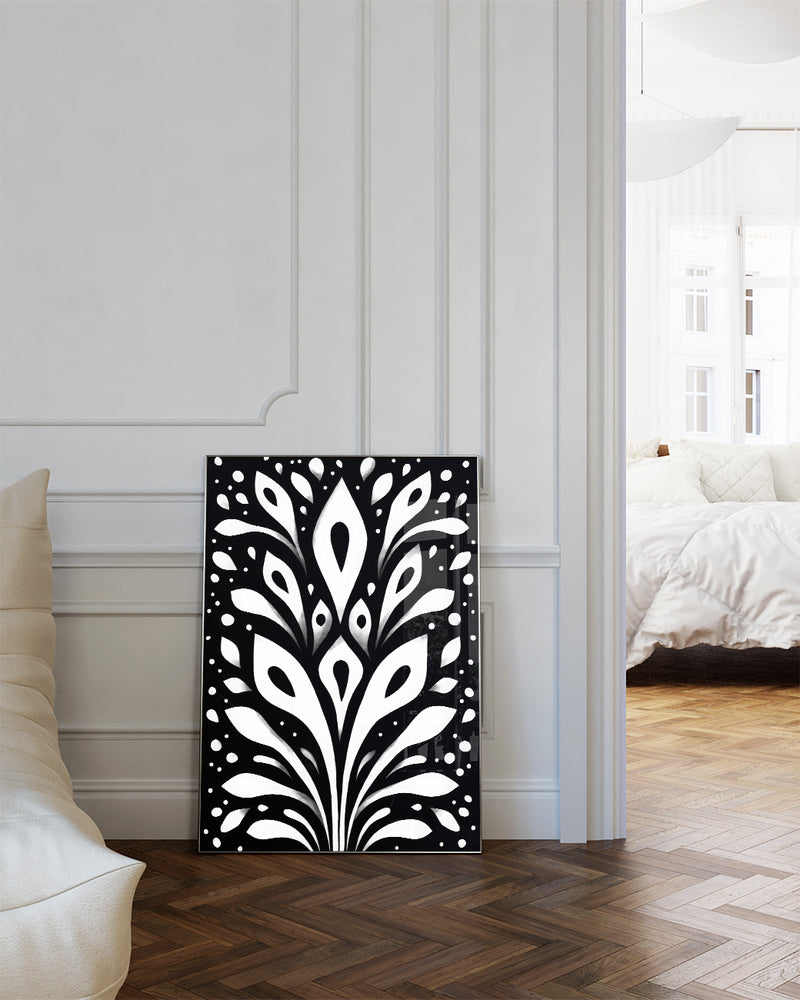 Abstraktes Kontrast Linien Poster – Black Balance Poster – FineArt Wandbild, moderne Kunst & Fine Art Print von Spawnd, handgefertigt & Made in Germany