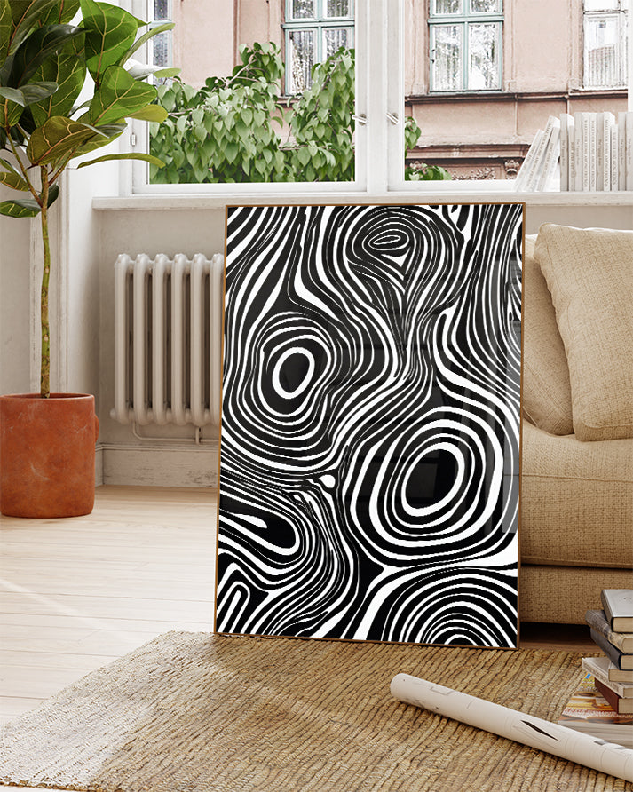 Abstraktes Linien Poster modern – Soft Interval Poster – FineArt Wandbild, moderne Kunst & Fine Art Print von Spawnd, handgefertigt & Made in Germany