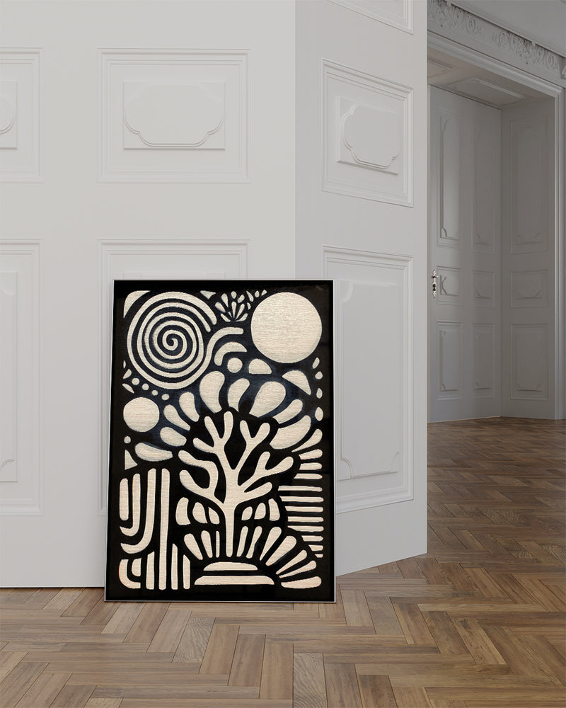 Abstraktes Schwarz Weiß Kunst Poster – Abstract Silence Poster – FineArt Wandbild, moderne Kunst & Fine Art Print von Spawnd, handgefertigt & Made in Germany