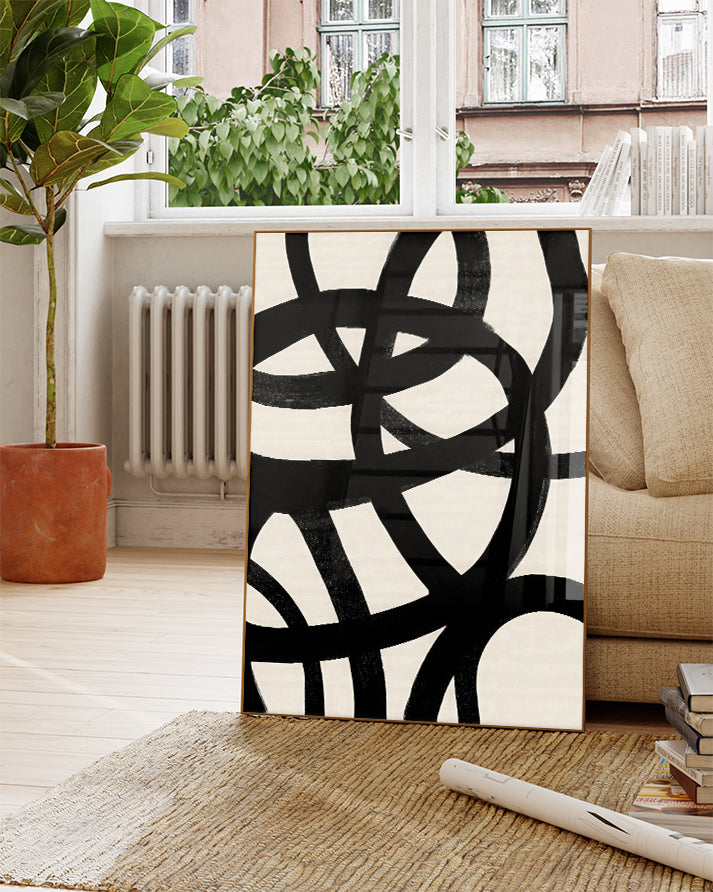 Dynamisches Linien Geflecht Poster – Soft Tension Poster – FineArt Wandbild, moderne Kunst & Fine Art Print von Spawnd, handgefertigt & Made in Germany