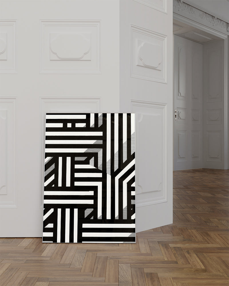 Geometrisches Schwarz Weiß Design Poster – Balanced Form Poster – FineArt Wandbild, moderne Kunst & Fine Art Print von Spawnd, handgefertigt & Made in Germany