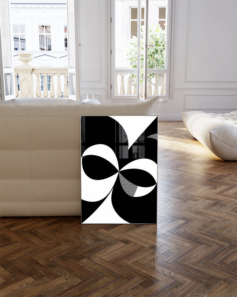 Geometrisches Schwarz Weiß Poster modern – Mono Gradient Poster – FineArt Wandbild, moderne Kunst & Fine Art Print von Spawnd, handgefertigt & Made in Germany