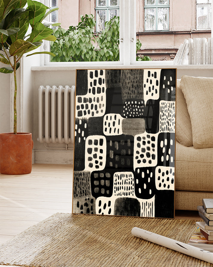 Grafisches Raster Poster modern – Visual Breath Poster – FineArt Wandbild, moderne Kunst & Fine Art Print von Spawnd, handgefertigt & Made in Germany