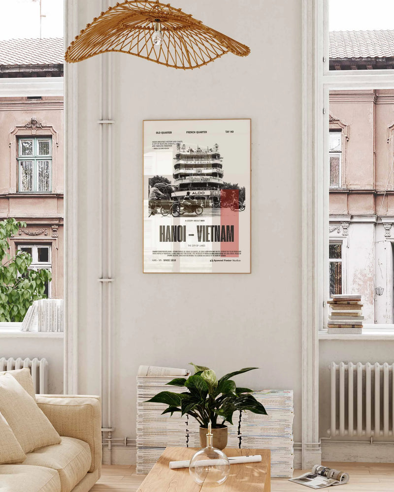 Hanoi Poster – FineArt Wandbild, moderne Kunst & Fine Art Print von Spawnd, handgefertigt & Made in Germany