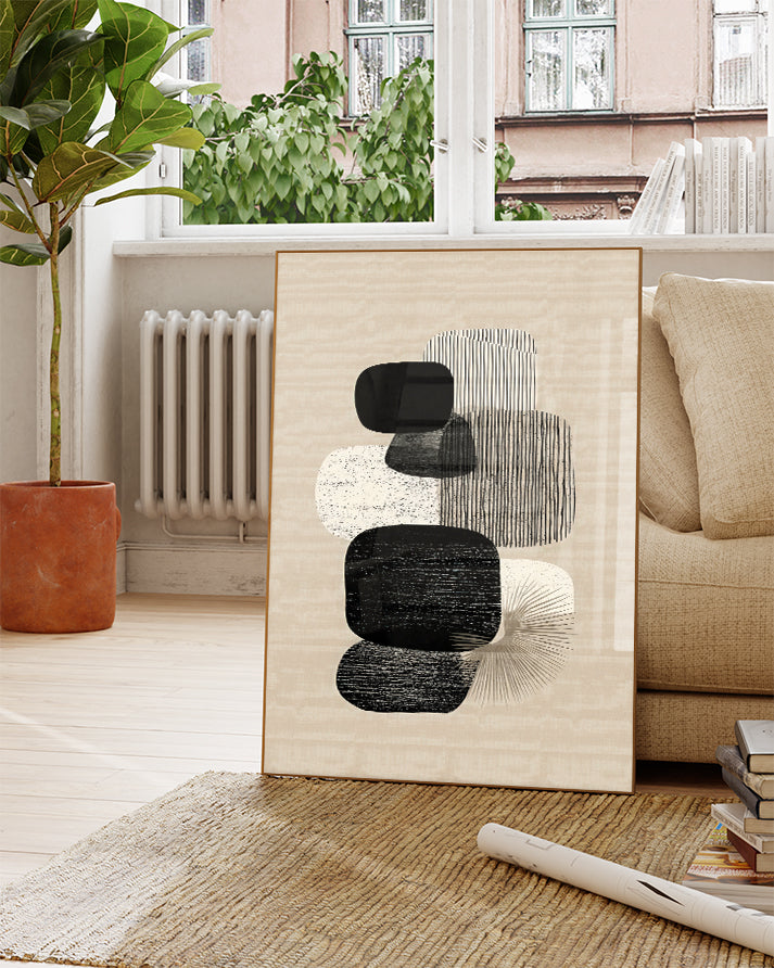 Minimalistisches Formen Poster modern – Soft Torsion Poster – FineArt Wandbild, moderne Kunst & Fine Art Print von Spawnd, handgefertigt & Made in Germany