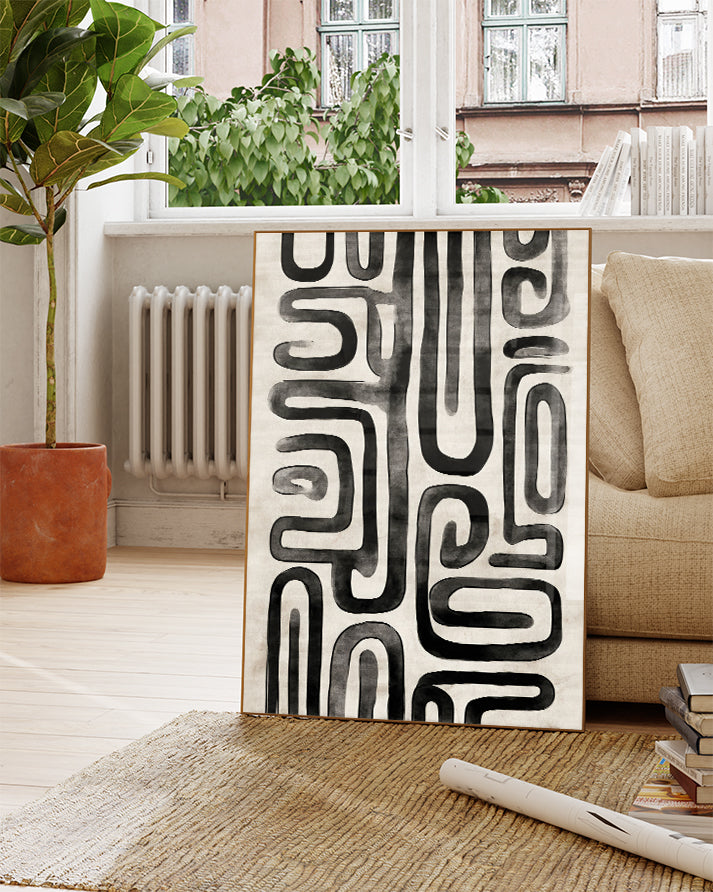 Minimalistisches Linien Struktur Poster – Mono Trace Poster – FineArt Wandbild, moderne Kunst & Fine Art Print von Spawnd, handgefertigt & Made in Germany