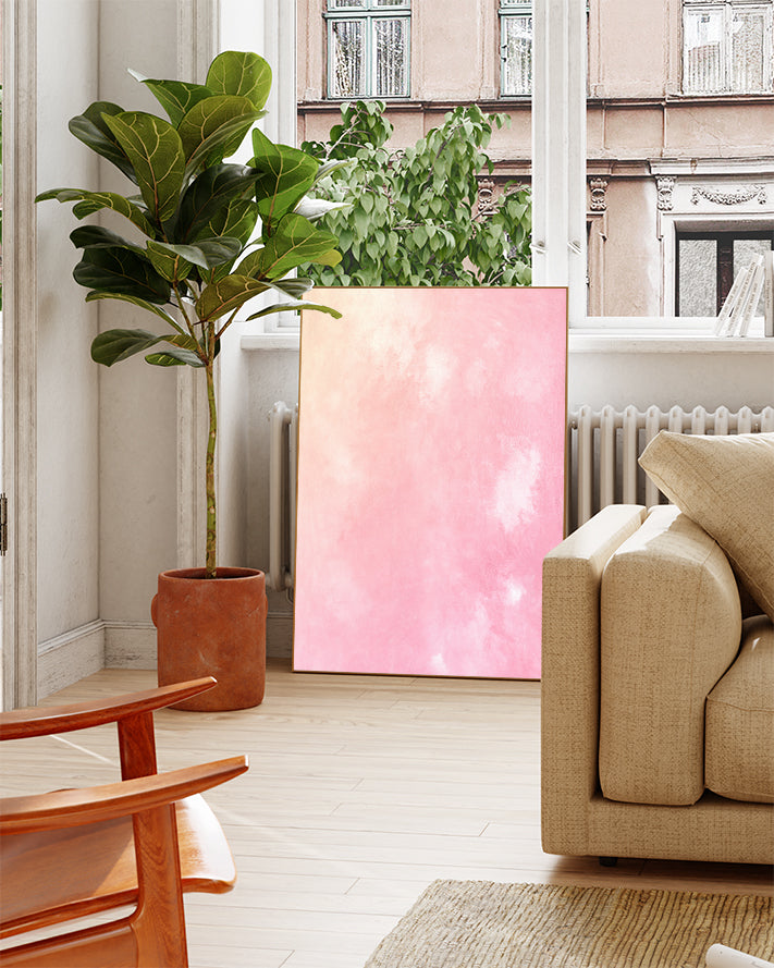 Modernes Farbverlauf Poster Rosa – Blush Texture Poster – FineArt Wandbild, moderne Kunst & Fine Art Print von Spawnd, handgefertigt & Made in Germany