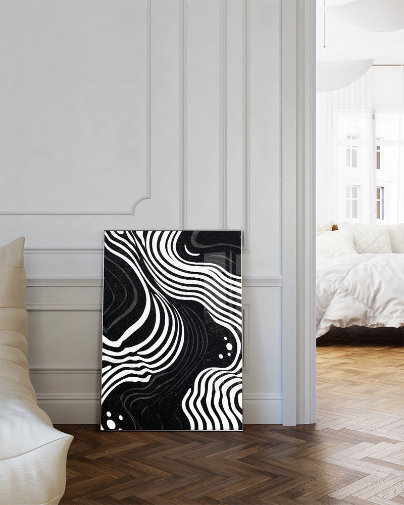 Modernes Linien Muster Poster – Mono Structure Poster – FineArt Wandbild, moderne Kunst & Fine Art Print von Spawnd, handgefertigt & Made in Germany