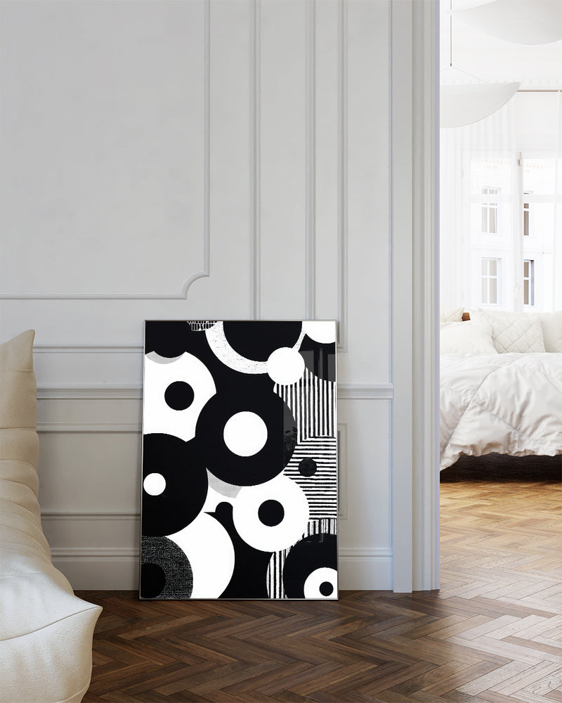 Modernes Schwarz Weiß Formen Poster – Inner Silhouette Poster – FineArt Wandbild, moderne Kunst & Fine Art Print von Spawnd, handgefertigt & Made in Germany