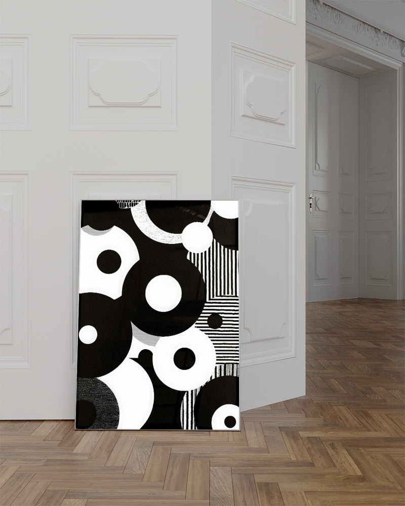 Modernes Schwarz Weiß Formen Poster – Inner Silhouette Poster – FineArt Wandbild, moderne Kunst & Fine Art Print von Spawnd, handgefertigt & Made in Germany