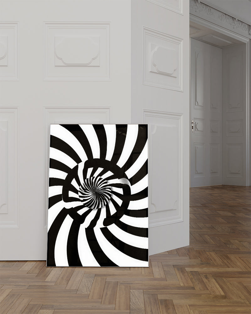 Modernes Schwarz Weiß Kreis Formen Poster – Inner Balance Poster – FineArt Wandbild, moderne Kunst & Fine Art Print von Spawnd, handgefertigt & Made in Germany