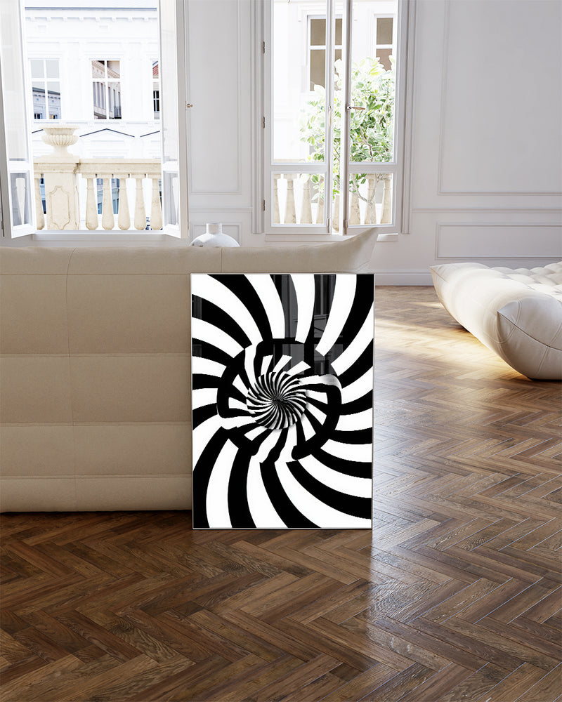 Modernes Schwarz Weiß Kreis Formen Poster – Inner Balance Poster – FineArt Wandbild, moderne Kunst & Fine Art Print von Spawnd, handgefertigt & Made in Germany