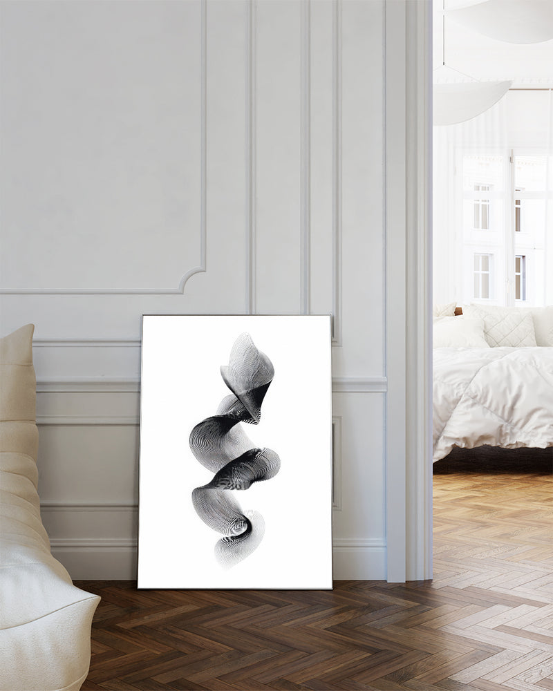Modernes Schwarz Weiß Pflanzen Poster – Dark Harmony Poster – FineArt Wandbild, moderne Kunst & Fine Art Print von Spawnd, handgefertigt & Made in Germany