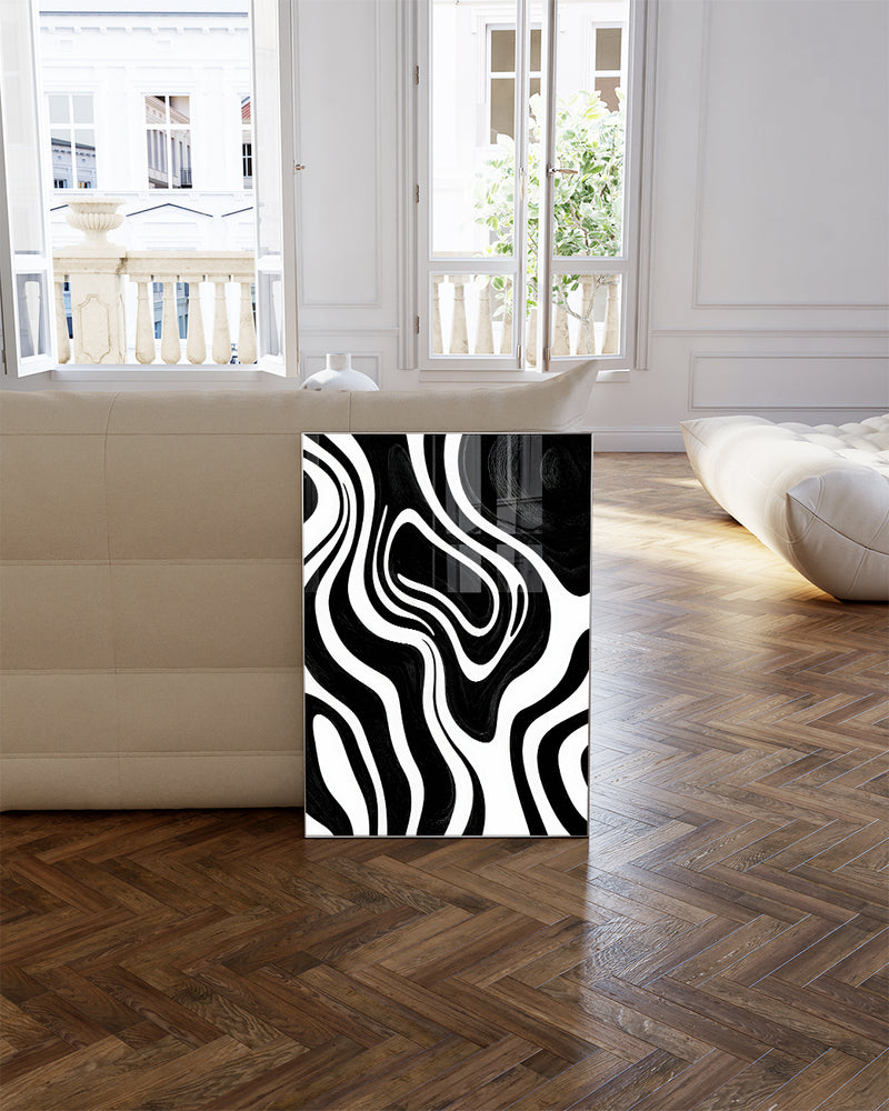 Modernes Schwarz Weiß Pinsel Wandbild – Dark Resolve Poster – FineArt Wandbild, moderne Kunst & Fine Art Print von Spawnd, handgefertigt & Made in Germany